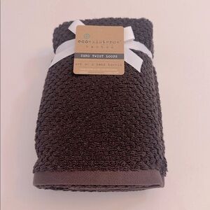 2pc ECOEXISTENCE Bamboo Zero Twist Loops Bath Hand Towel Set-Dark Chocolate